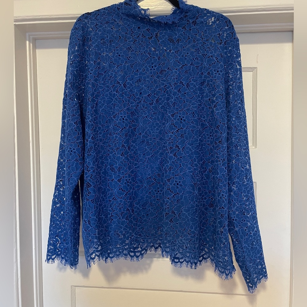 NWT - J.Crew Royal Blue Lace Blouse - Size 20